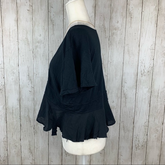 🔥FREE PEOPLE🔥We The Free Knot Me Tie-Front Crop Top Black NWT - Picture 6 of 8